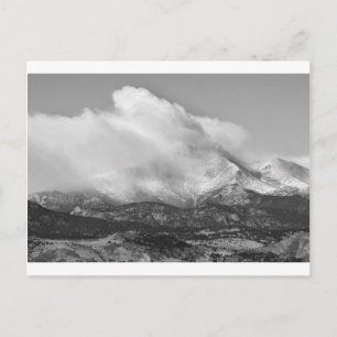Colorado Twin Peaks Winter Weather View BW Postkarte