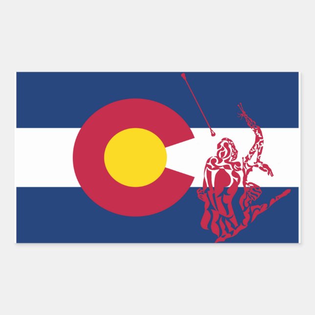 Colorado Twirbelsticker rot Rechteckiger Aufkleber (Vorderseite)