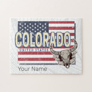 Colorado United Staaten Retro Staat Map Vintag USA Puzzle