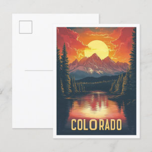 Colorado USA Kunst Vintage Reise Postkarte