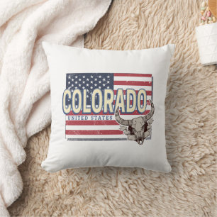 Colorado Vereinigte Staaten Retro-Staatskarte Vint Kissen