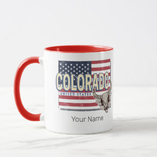 Colorado Vereinigte Staaten Retro-Staatskarte Vint Tasse