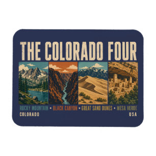 Colorado Vier Nationalpark Illustration Vintage Magnet