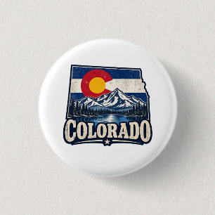 Colorado Vintage Flagge Berge Button