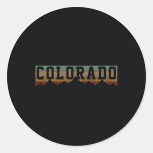 Colorado Vintage Rocky Mountains Natur Outdoor Hi Runder Aufkleber