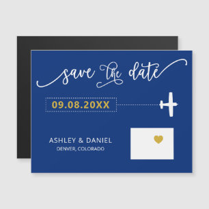 Colorado Wedding Save the Date Card, Map Magneteinladung