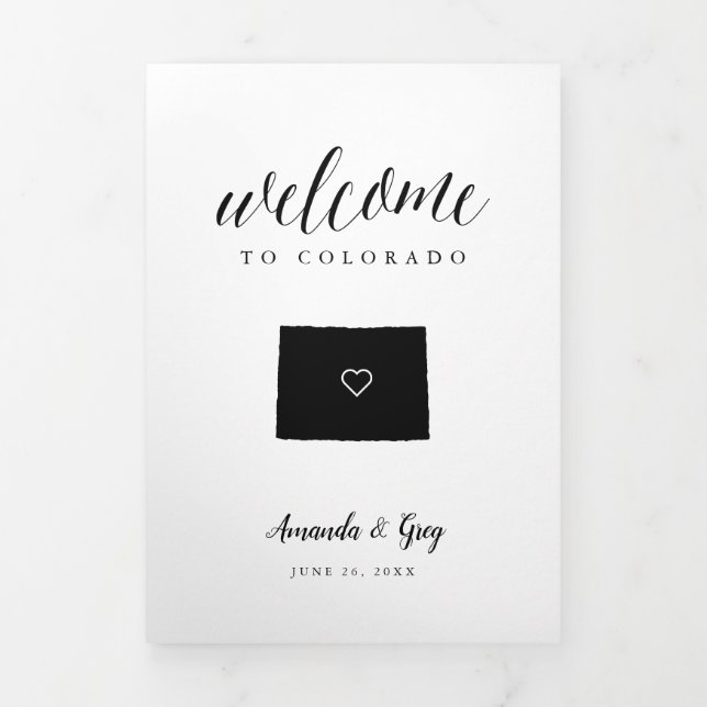 Colorado Wedding Welcome Letter & Itinerary Dreifach-gefaltete Programmkarte (Cover)