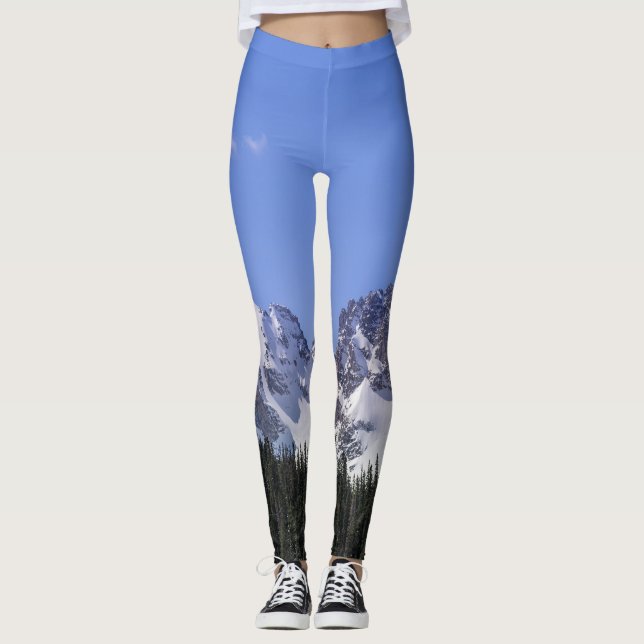 Colorado-Winter-Bergspitzen Leggings (Vorderseite)