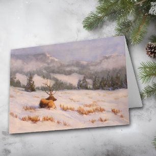 Colorado Winter Mountain Elk Card Feiertagskarte