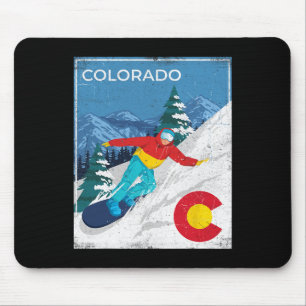 Colorado - Winter Snowboarden Snowboarder Snowboar Mousepad