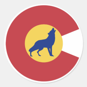Colorado Wolf Runder Aufkleber