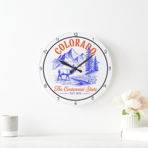 Colorado-Zentennial-Staatselk Große Wanduhr