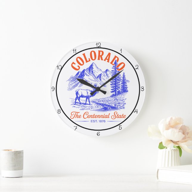 Colorado-Zentennial-Staatselk Große Wanduhr (Zuhause)