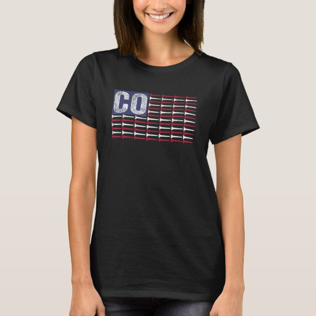 Colorado Zuhause Staat Co American Flag Patriotic  T-Shirt (Vorderseite)