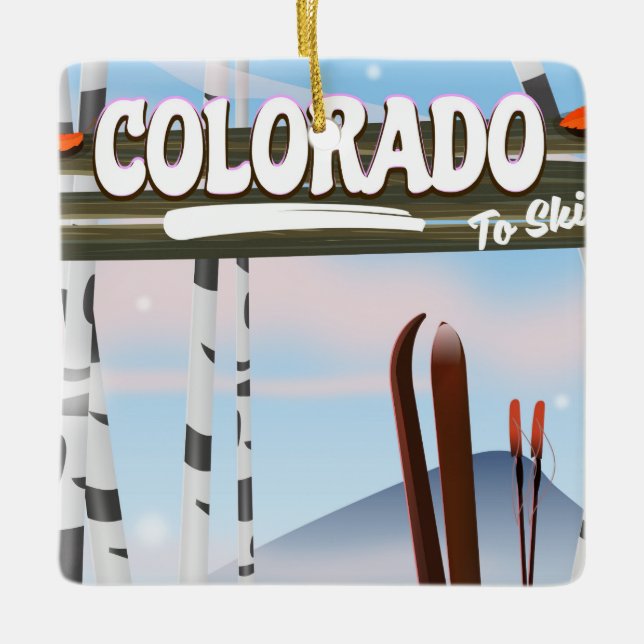 Colorado zum Ski! Keramikornament (Vorderseite)