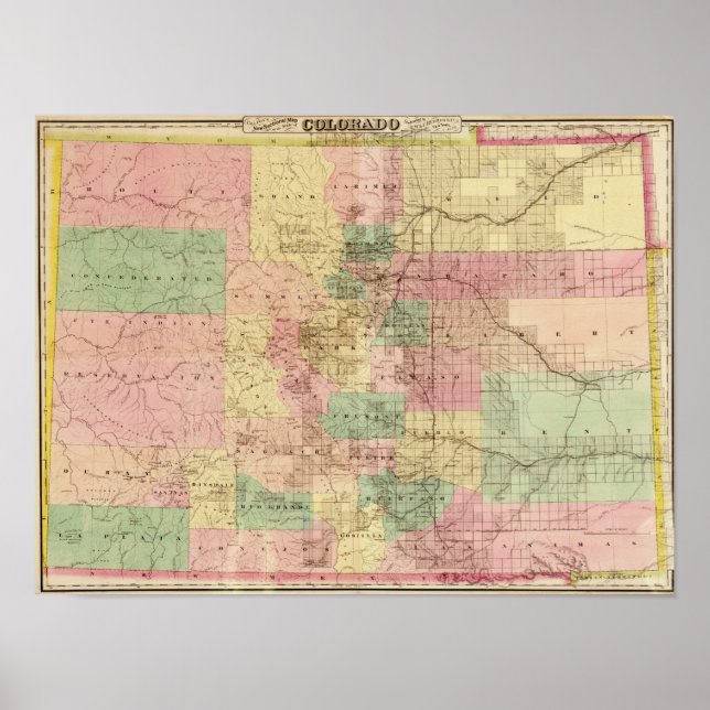 ColoradoPanoramakarte Colorado Poster (Vorne)