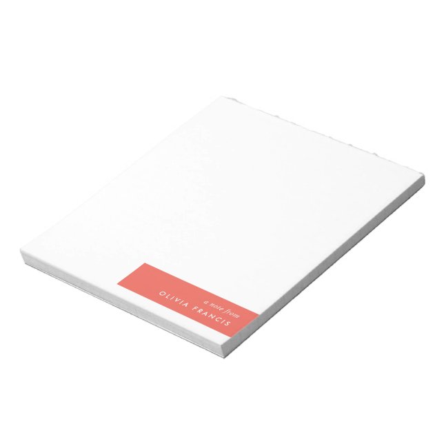 Colorblock Bold Red Modern Minimalistisch Einfach Notizblock (Rotiert)