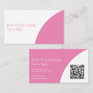 Colorblock-Boutique Rosa QR-Code-Visitenkarte Begleitkarte