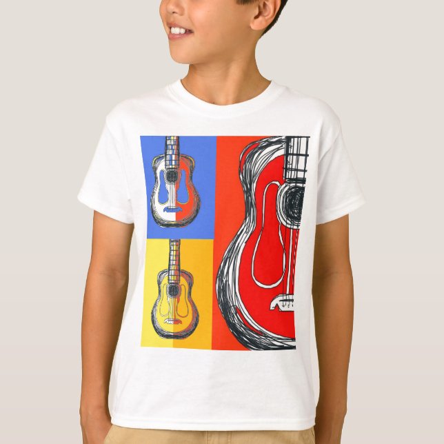 Colorblock Gitarren-KinderT - Shirt (Vorderseite)