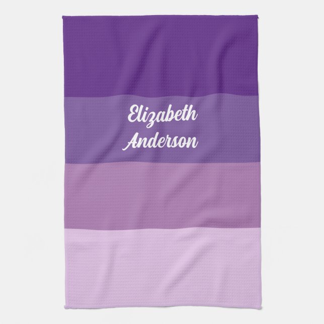 Colorblock Purple Horizontal Stripe Geschirrtuch (Vertikal)