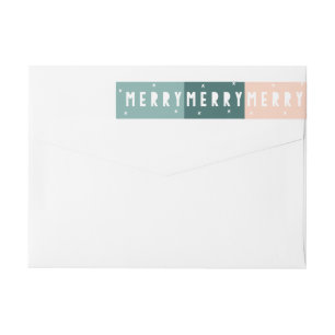 Colorblockierte MERRY MERRY MERRY Address Labels