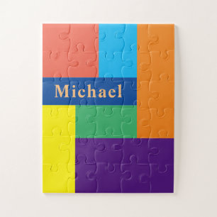 ColorBlocks mit Name, 11"x14" Oversized PC Puzzle