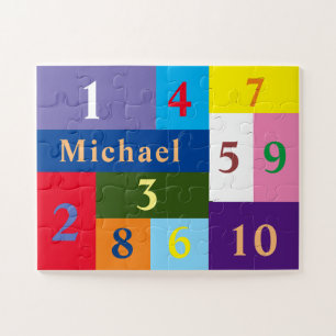 ColorBlocks + Name & Nummern 11"x14" Oversized PC Puzzle