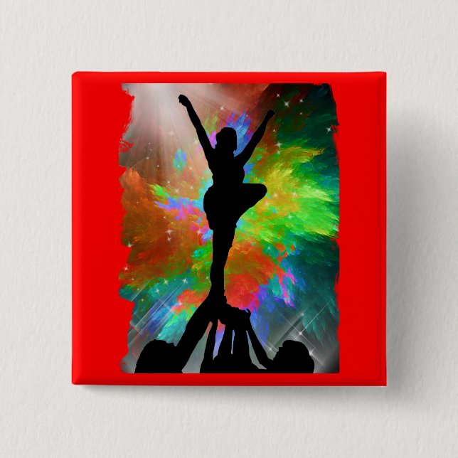 Colorburst Hintergrund mit Cheerleraders Button (Vorderseite)
