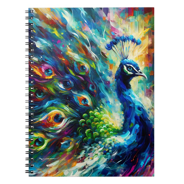 Colorburst Pfauenglanz Notizbuch Notizblock (Vorderseite)