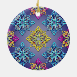 Colorburst-Schneeflocken — modernes Weihnachtsdesi Keramik Ornament