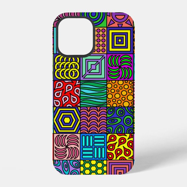 Colorbust Squares iPhone 12 Fall Hülle (Rückseite)