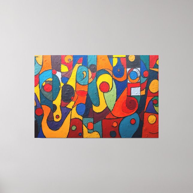 Colorcube 1 farbenfroher Kubismus Canvas Print Leinwanddruck (Vorderseite)