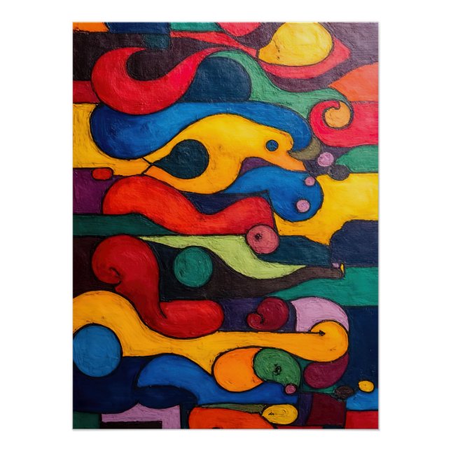 Colorcube 2 Farbiges Kubismus-Poster Poster (Vorderseite)