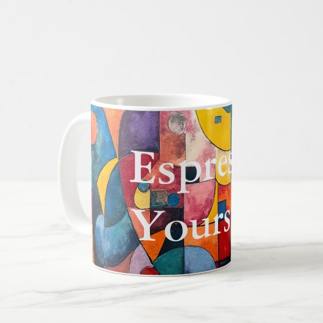 Colorcube 3 Colorful Cubism Classic Tasse (Vorderseite Links)