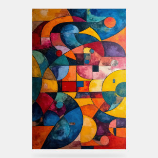Colorcube 3 farbenfrohe Cubism Akryllische Zeichen Acrylschild