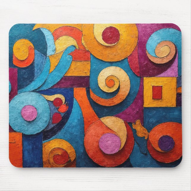 Colorcube 4 farbenfrohe Cubism Mouse Pad Mousepad (Vorne)