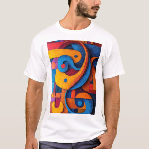 Colorcube 5 Farbiger Kubismus T-Shirt