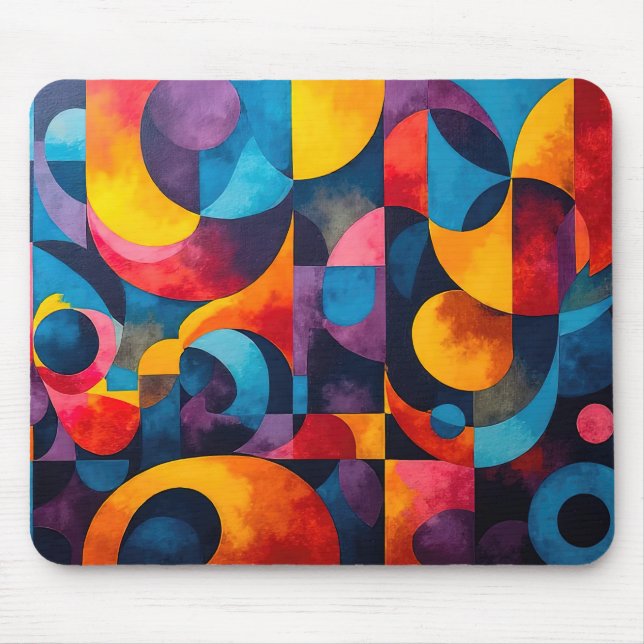 Colorcube 6 farbenfrohe Cubism Mouse Pad Mousepad (Vorne)