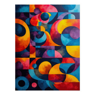 Colorcube 6 Farbiges Kubismus-Poster Poster