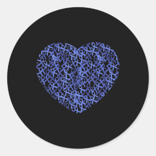 Colorectal Colon Cancer Awareness Blue Ribbon Runder Aufkleber