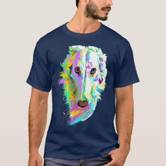 Colored Borzoi Dog  T-Shirt