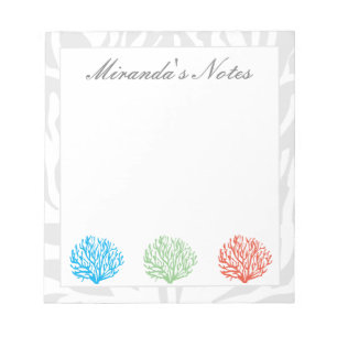 Colored coral reef notepad for home or office notizblock