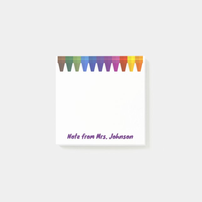 Colored Crayons Post-it Klebezettel (Vorderseite)