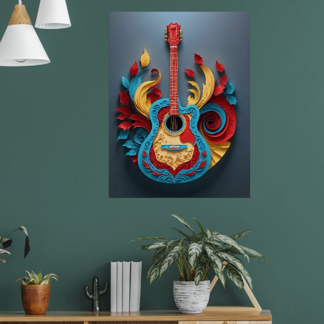 Colored Fantasy Guitar Poster (Wohnzimmer 1)