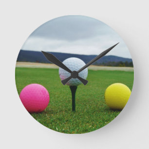 Colored Golf Balls, mountain tee Runde Wanduhr