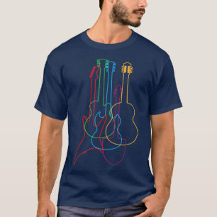 Colored Guitars Electric Acoustic Classical Premiu T-Shirt