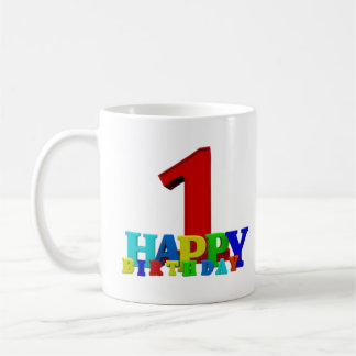 Colored Happy Birthday Typografy Baby Kaffeetasse
