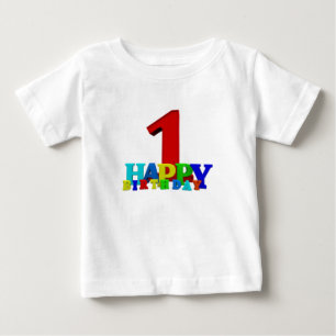 Colored Happy Birthday Typografy Baby T-shirt