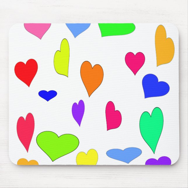 Colored Hearts Mousepad (Vorne)