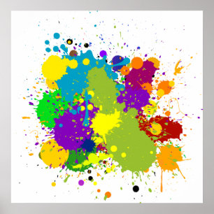 Colored Inky Splats Poster